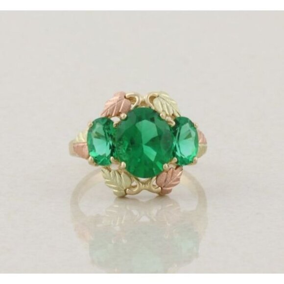 10k Yellow Gold Black Hills Gold Helenite Ring Size 7 1/4 Mt. Saint Helens - Picture 1 of 7